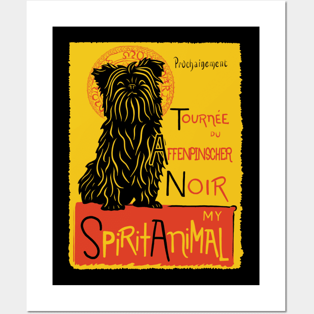 Funny Affenpinscher Cute Dog Chat Noir Mashup Art Wall Art by Get Hopped Apparel